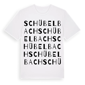 Schübelbach ordlek t-shirt – ekologisk bomull t-shirt från Pinshirt