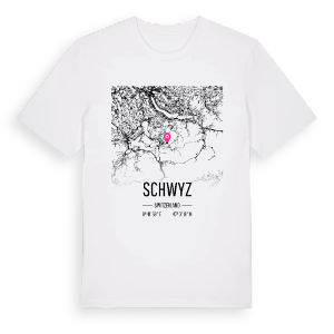 Schwyz karta t-shirt – ekologisk bomull t-shirt från Pinshirt