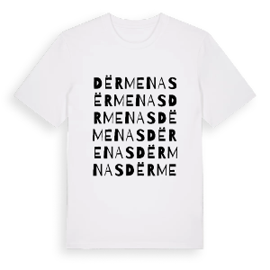 Dërmenas ordlek t-shirt – ekologisk bomull t-shirt från Pinshirt