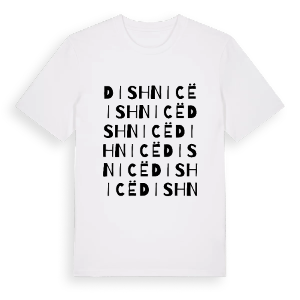 Dishnicë ordlek t-shirt – ekologisk bomull t-shirt från Pinshirt