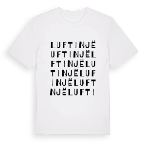 Luftinjë ordlek t-shirt – ekologisk bomull t-shirt från Pinshirt