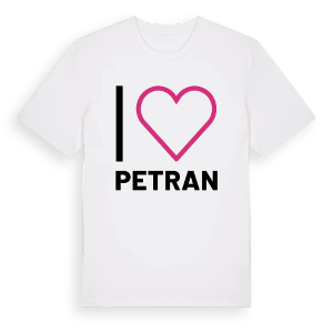 Jag älskar Petran t-shirt stort tryck – ekologisk bomull t-shirt från Pinshirt