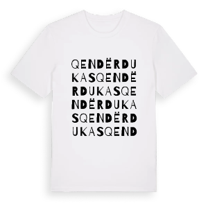 Qendër Dukas ordlek t-shirt – ekologisk bomull t-shirt från Pinshirt