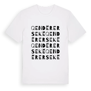 Qendër Ersekë ordlek t-shirt – ekologisk bomull t-shirt från Pinshirt