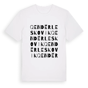 Qendër Leskovik ordlek t-shirt – ekologisk bomull t-shirt från Pinshirt