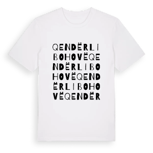 Qendër Libohovë ordlek t-shirt – ekologisk bomull t-shirt från Pinshirt