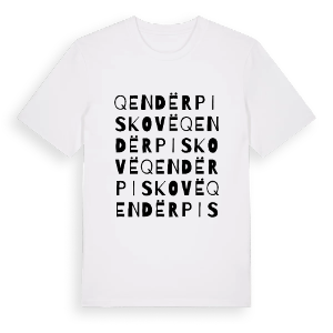 Qendër Piskovë ordlek t-shirt – ekologisk bomull t-shirt från Pinshirt