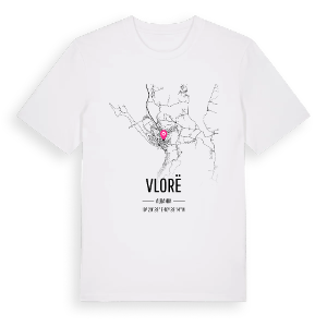 Vlorë karta t-shirt – ekologisk bomull t-shirt från Pinshirt