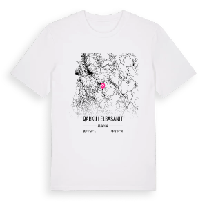 Qarku i Elbasanit karta t-shirt – ekologisk bomull t-shirt från Pinshirt