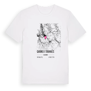Qarku i Tiranës karta t-shirt – ekologisk bomull t-shirt från Pinshirt