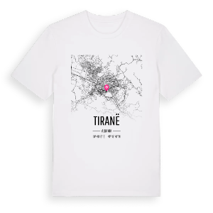 Tiranë karta t-shirt – ekologisk bomull t-shirt från Pinshirt