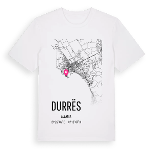Durrës karta t-shirt – ekologisk bomull t-shirt från Pinshirt