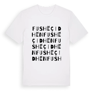 Fushë Çidhën ordlek t-shirt – ekologisk bomull t-shirt från Pinshirt
