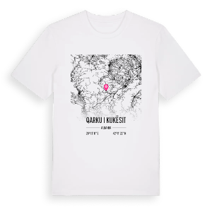 Qarku i Kukësit karta t-shirt – ekologisk bomull t-shirt från Pinshirt