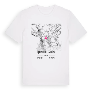 Qarku i Lezhës karta t-shirt – ekologisk bomull t-shirt från Pinshirt
