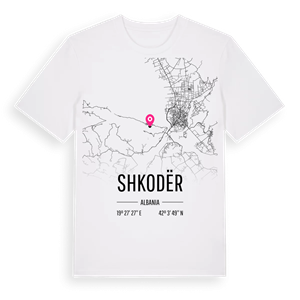 Shkodër karta t-shirt – ekologisk bomull t-shirt från Pinshirt