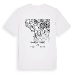 Shqipëria Veriore karta t-shirt – ekologisk bomull t-shirt från Pinshirt