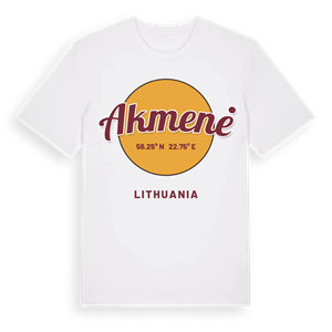 Akmenė cirkel t-shirt – ekologisk bomull t-shirt från Pinshirt