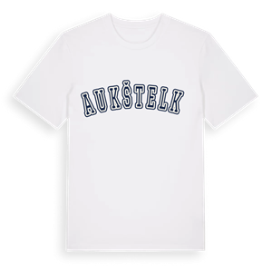 Aukštelkė college t-shirt – ekologisk bomull t-shirt från Pinshirt