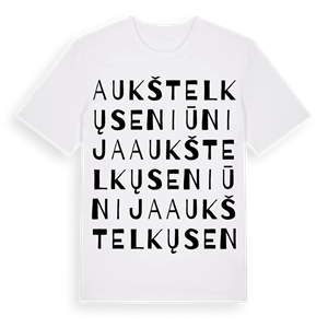 Aukštelkų seniūnija ordlek t-shirt – ekologisk bomull t-shirt från Pinshirt