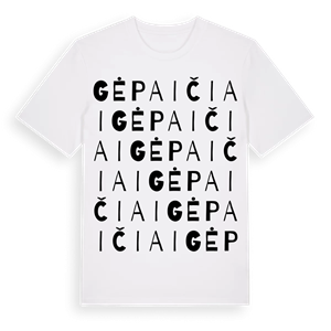Gėpaičiai ordlek t-shirt – ekologisk bomull t-shirt från Pinshirt
