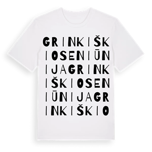 Grinkiškio seniūnija ordlek t-shirt – ekologisk bomull t-shirt från Pinshirt