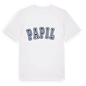 Papilė college t-shirt – ekologisk bomull t-shirt från Pinshirt