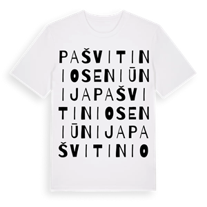 Pašvitinio seniūnija ordlek t-shirt – ekologisk bomull t-shirt från Pinshirt