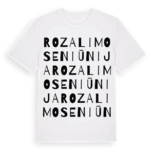 Rozalimo seniūnija ordlek t-shirt – ekologisk bomull t-shirt från Pinshirt