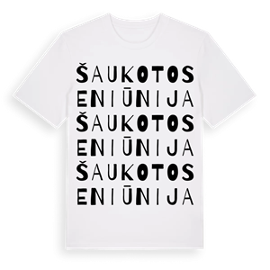 Šaukoto seniūnija ordlek t-shirt – ekologisk bomull t-shirt från Pinshirt