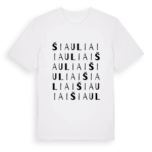 Šiauliai ordlek t-shirt – ekologisk bomull t-shirt från Pinshirt