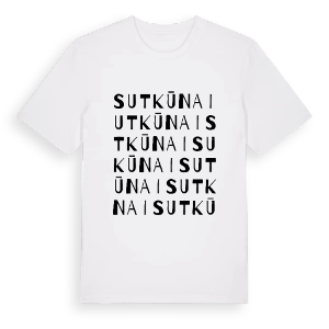 Sutkūnai ordlek t-shirt – ekologisk bomull t-shirt från Pinshirt