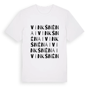 Vinkšnėnai ordlek t-shirt – ekologisk bomull t-shirt från Pinshirt