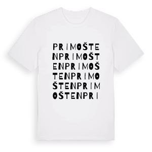 Primošten ordlek t-shirt – ekologisk bomull t-shirt från Pinshirt