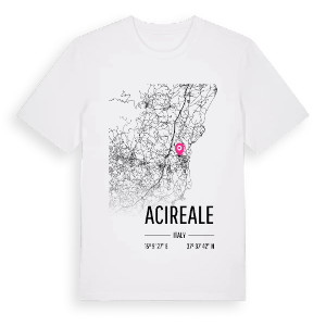 Acireale karta t-shirt – ekologisk bomull t-shirt från Pinshirt