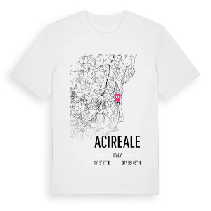 Acireale karta t-shirt – ekologisk bomull t-shirt från Pinshirt