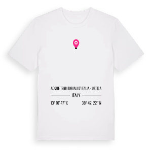Acque Territoriali d'Italia - Ustica karta t-shirt – ekologisk bomull t-shirt från Pinshirt