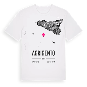 Agrigento karta t-shirt – ekologisk bomull t-shirt från Pinshirt