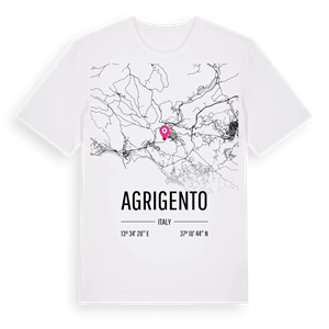 Agrigento karta t-shirt – ekologisk bomull t-shirt från Pinshirt