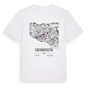 Caltanissetta karta t-shirt – ekologisk bomull t-shirt från Pinshirt