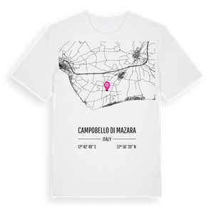 Campobello di Mazara karta t-shirt – ekologisk bomull t-shirt från Pinshirt