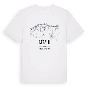 Cefalù karta t-shirt – ekologisk bomull t-shirt från Pinshirt