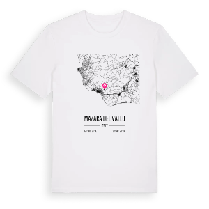 Mazara del Vallo karta t-shirt – ekologisk bomull t-shirt från Pinshirt
