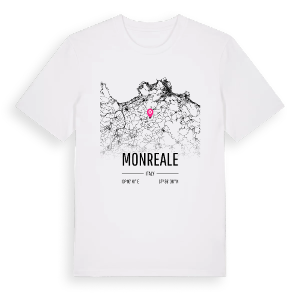 Monreale karta t-shirt – ekologisk bomull t-shirt från Pinshirt