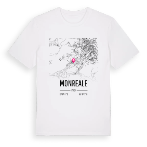 Monreale karta t-shirt – ekologisk bomull t-shirt från Pinshirt