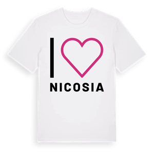 Jag älskar Nicosia t-shirt stort tryck – ekologisk bomull t-shirt från Pinshirt