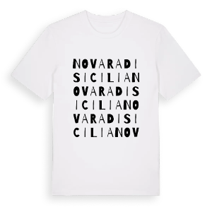 Novara di Sicilia ordlek t-shirt – ekologisk bomull t-shirt från Pinshirt