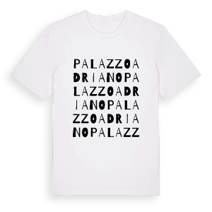 Palazzo Adriano ordlek t-shirt – ekologisk bomull t-shirt från Pinshirt
