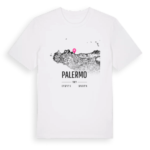 Palermo karta t-shirt – ekologisk bomull t-shirt från Pinshirt