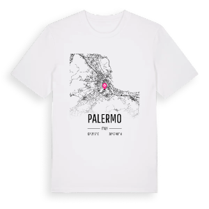 Palermo karta t-shirt – ekologisk bomull t-shirt från Pinshirt